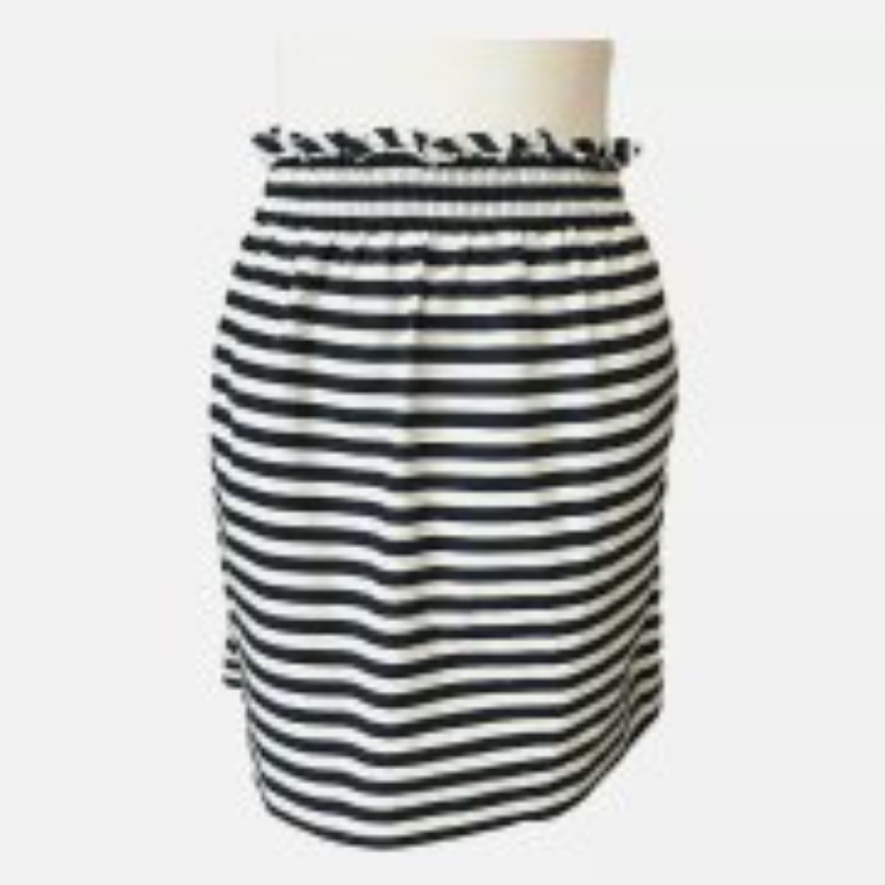 JCrew navy & white stripped skirt